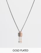 Simon Carter Double Arrow Necklace In Mixed Metal Exclusive To Asos - Silver