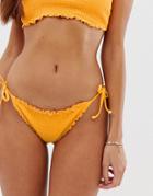 Hollister Shirred Bikini Bottoms-yellow