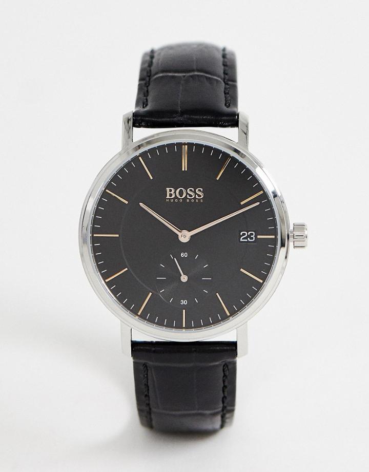 Boss 1513638 Corporal Leather Watch - Black