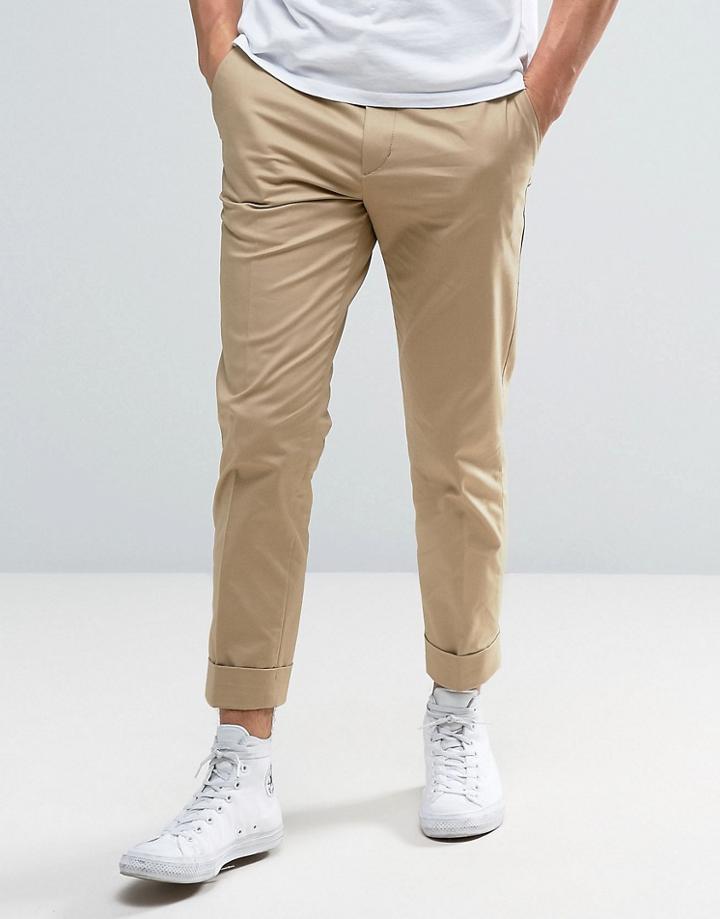 Weekday Riffle Cropped Pants - Beige