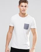 Boss Orange T-shirt With Contrast Pocket In White - White