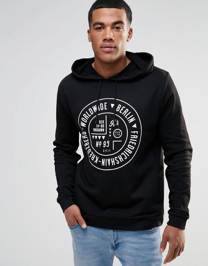 Asos Hoodie With Berlin Print - Black