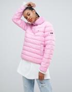Tommy Jeans Quilted Over The Head Padded Jacket - Pink
