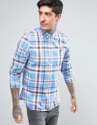 Fred Perry Plaid Long Sleeve Shirt In Blue - Blue
