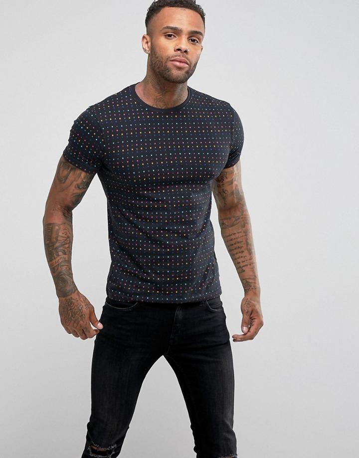 Soul Star Dotted T-shirt - Navy