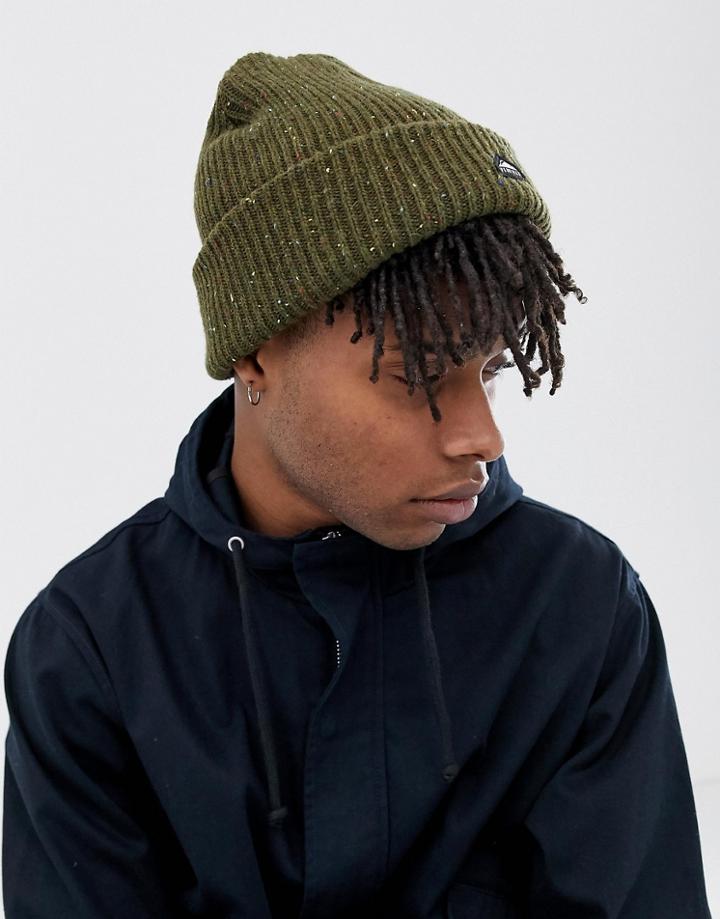 Penfield Harris Multi Fleck Logo Beanie In Green - Green