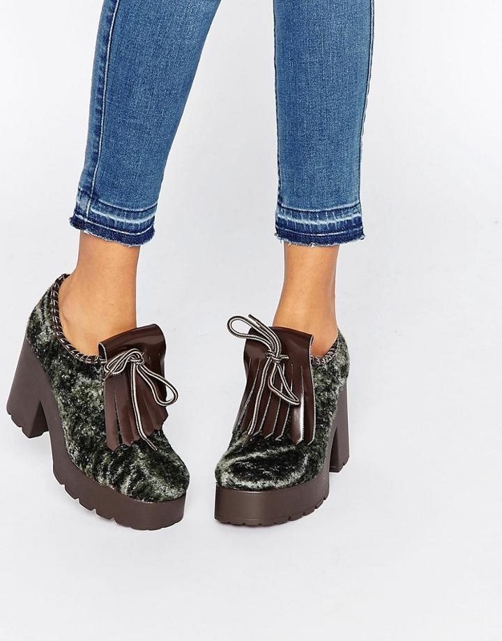 Eeight Janis Platform Heeled Shoes - Green