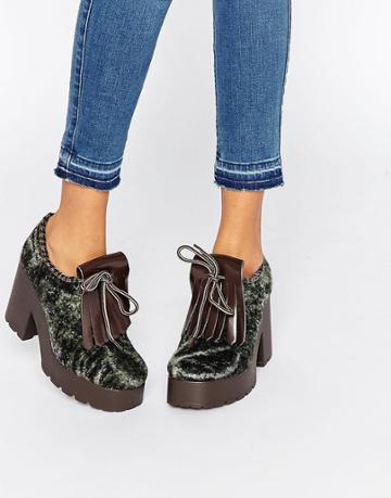 Eeight Janis Platform Heeled Shoes - Green