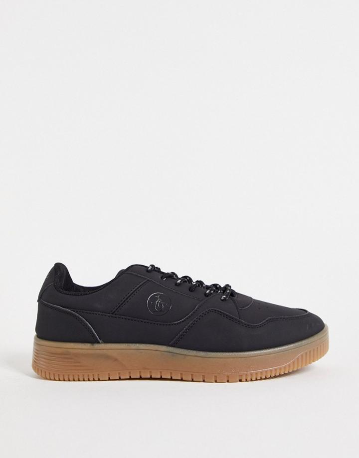Original Penguin Flatform Sporty Sneakers In Black