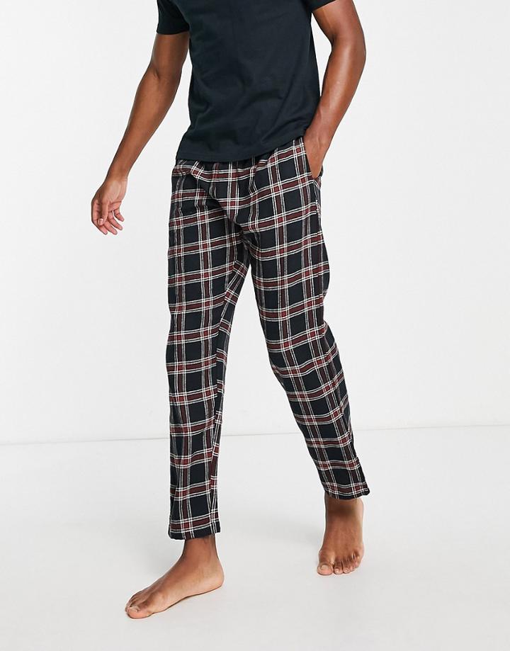 New Look T-shirt And Pants Lounge Set In Black Check