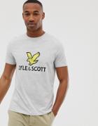 Lyle & Scott Large Logo T-shirt In Gray - Gray