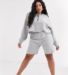 Public Desire Curve Sweat Shorts With Contrast Drawcord Two-piece-gray