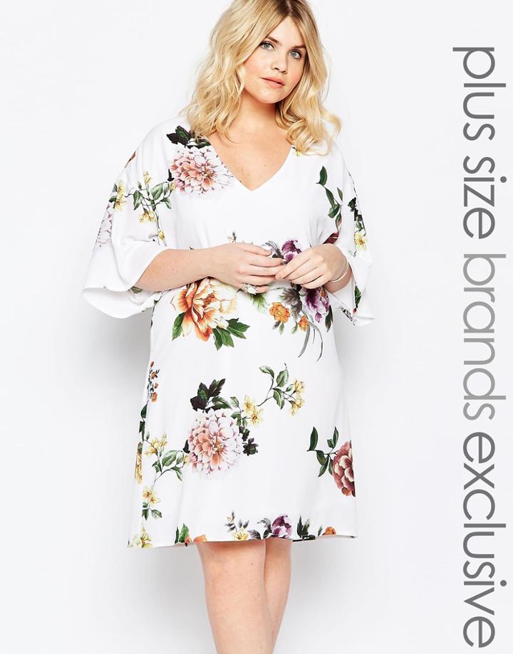 Truly You Overscale Rose Print Shift Dress - Multi