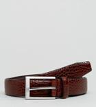 Heart & Dagger Croc Faux Leather Belt - Brown