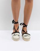 Miss Kg 'out Of Office' Tie Up Espadrilles - Cream
