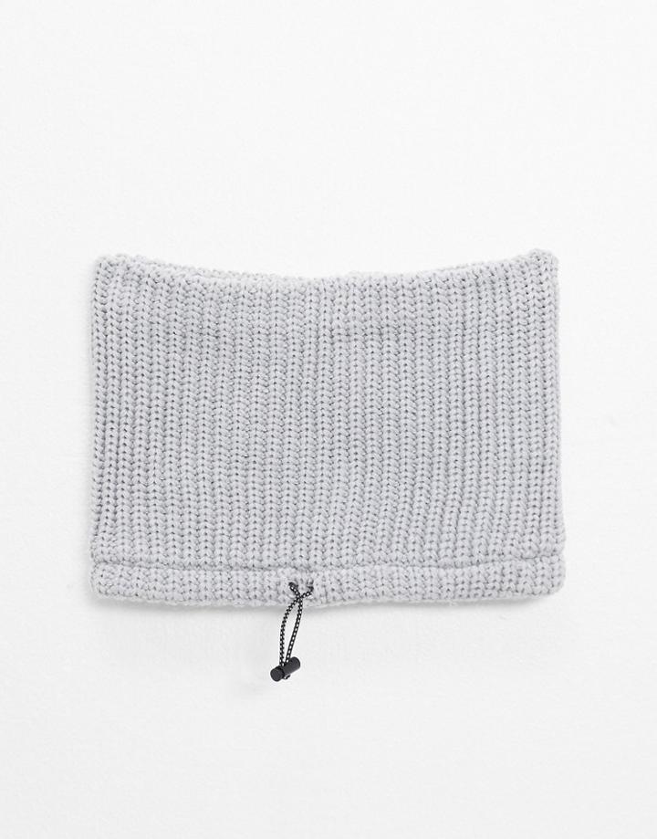 Topman Knitted Snood In Gray-grey
