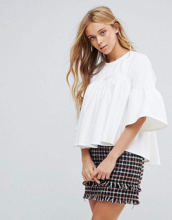 Closet Flare Sleeve Blouse - White