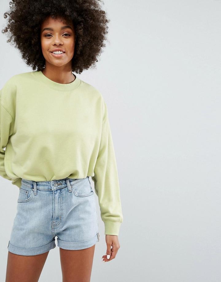 Weekday Cropped Sweater - Green