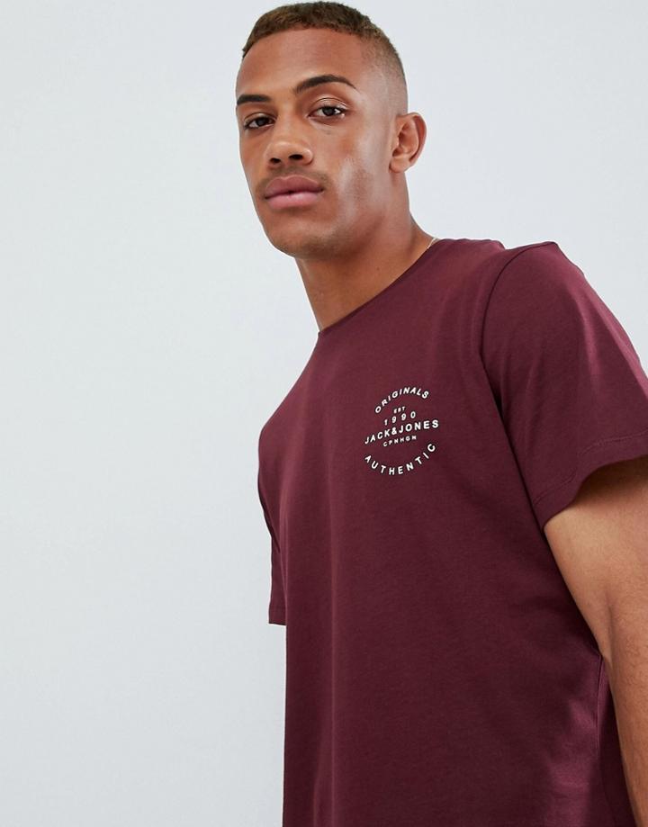 Jack & Jones Originals T-shirt With Brand Logo - Red