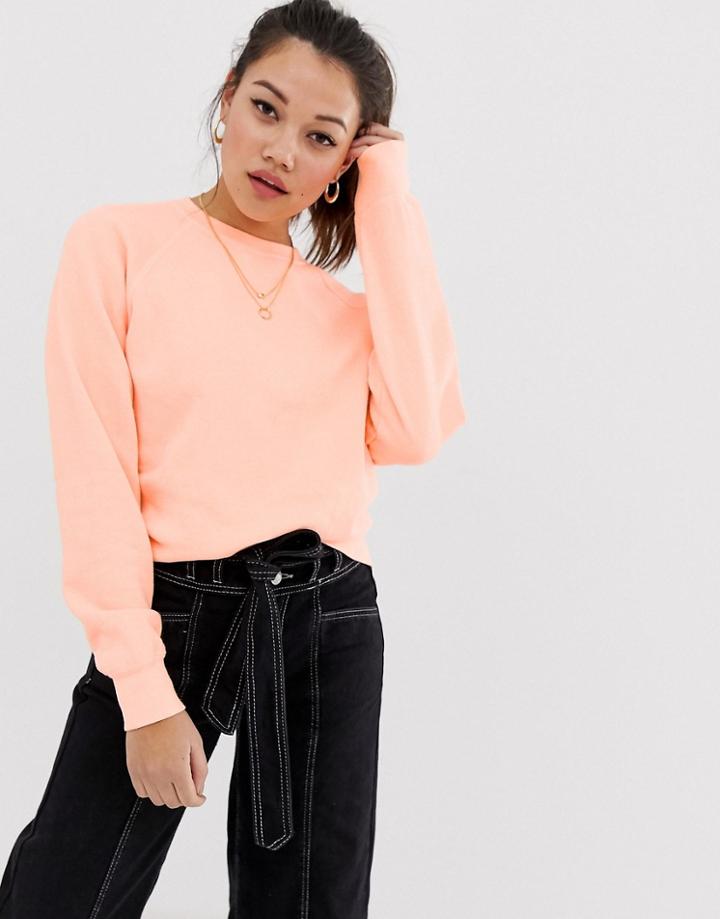 Miss Selfridge Sweatshirt In Orange - Orange