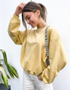 Urban Bliss Balloon Sleeve Sweatshirt In Sand-brown
