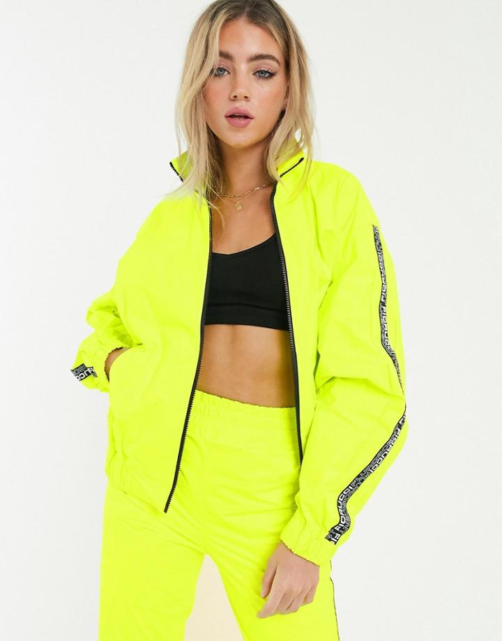 Fiorucci Zip Thru Jacket With Logo Taping-green