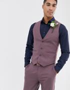 Asos Design Wedding Skinny Suit Suit Vest In Lavender
