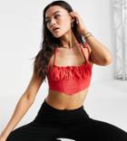 Asyou Ruched Bust Cami Top In Red-pink