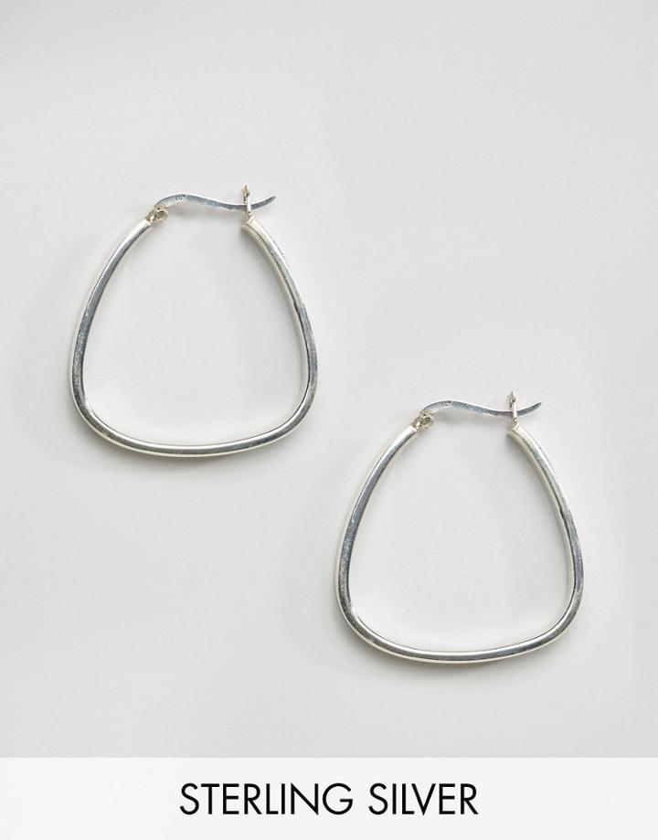 Kingsley Ryan Sterling Silver Triangular Hoop Earrings - Silver