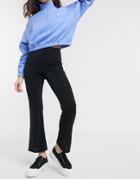 Monki Basic Jersey Flared Pants In Black