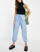 Mango Cuffed Pant With Drawstring Fastening In Blue-blues