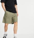 Collusion Oversized Shorts Khaki Pique Fabric - Part Of A Set-green