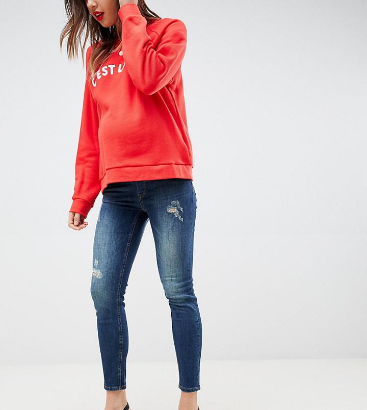 Gebe Maternity Over-the-bump Skinny Jeans - Blue