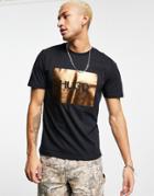 Hugo Dolive Metallic Logo T-shirt In Black