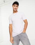 Asos Design Muscle Fit T-shirt With Crew Neck In Washed Lilac-purple