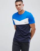 Jack & Jones Core T-shirt With Color Block Panel - Blue
