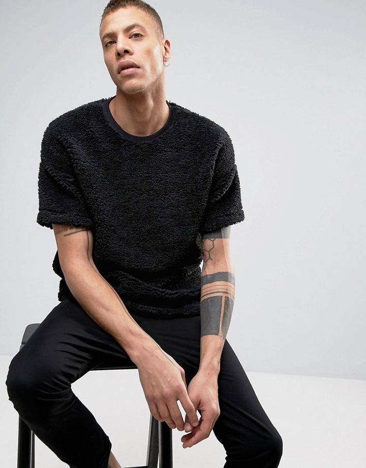 Asos Oversized T-shirt In Black Borg - Black