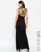 Studio 75 Tall Manna Maxi Dress With Wrap Front And Strappy Back - Black