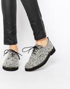 Miista Eloise Lace Up Flat Shoes - Black White