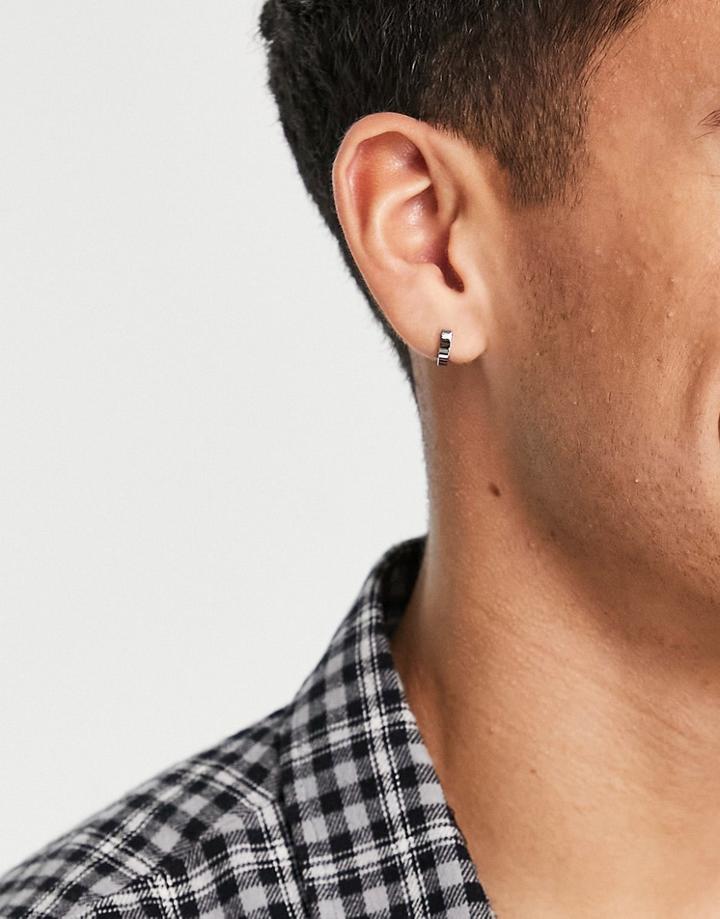 Tommy Hilfiger Hoop Earrings With Logo Detail In Silver