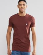 Asos Longline Muscle T-shirt With Logo In Chestnut - Chestnut