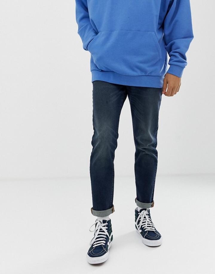 Asos Design 12.5oz Slim Jeans In Dark Wash - Blue