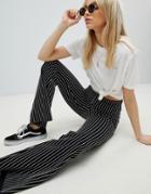 Nobody's Child Kick Flare Pants In Pin Stripe - Black