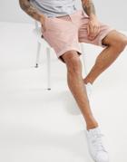 Threadbare Summer Peached Twill Geo Turn Up Shorts - Pink
