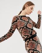 Asos Design Snake Pattern Two-piece Sweater - Multi