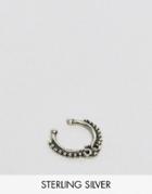 Reclaimed Vintage Inspired Sterling Silver Faux Septum Nose Ring - Silver