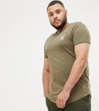 Siksilk Short Sleeve T-shirt In Khaki Exclusive To Asos-green