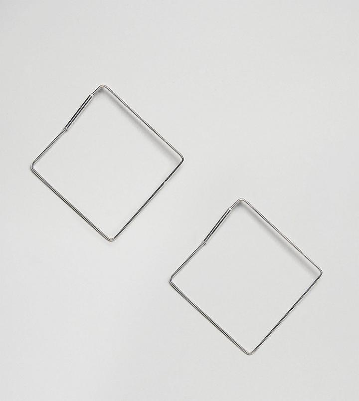 Kingsley Ryan Sterling Silver Large Square Hoop Earrings - Silver