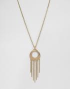 Low Luv Gold Plated Low Drop Fringe Necklace - Gold