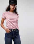 Asos Stripe T-shirt With Contrast Crew Neck - Multi